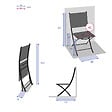 HESPERIDE - Lot de 4 chaises de jardin pliantes "Modula" galet & graphite acier traité époxy - vignette