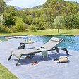 HESPERIDE - Transat "Allure" vert & vert laurier 2 roues en aluminium et texaline - vignette