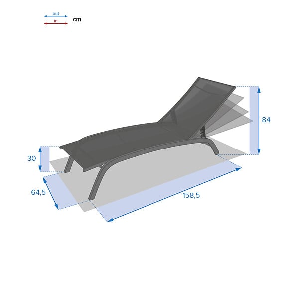 HESPERIDE - Transat "Bonao" anthracite & graphite en aluminum traité en epoxy - large