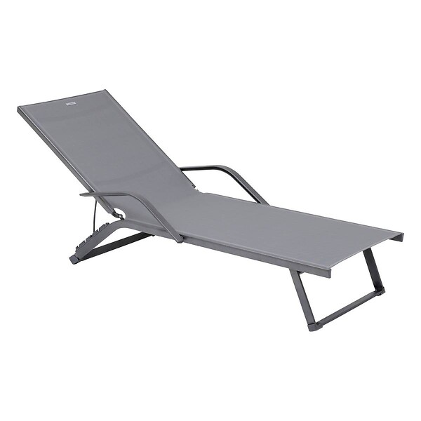 HESPERIDE - Transat "Bayamo" ardoise & graphite en aluminium traité époxy - large