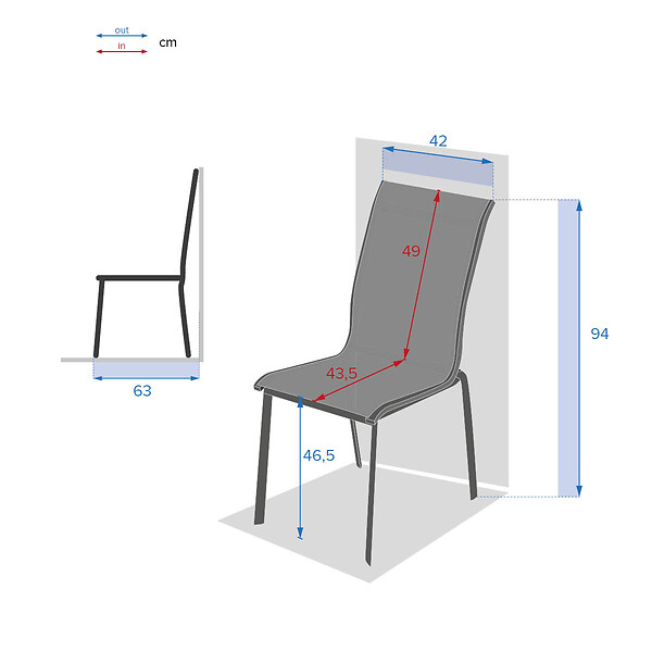 HESPERIDE - Chaise de jardin empilable "Axant" lin & blanc en aluminium traité époxy - large