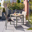 HESPERIDE - Chaise de jardin empilable "Essentia" lin & vert laurier aluminium et texaline - vignette