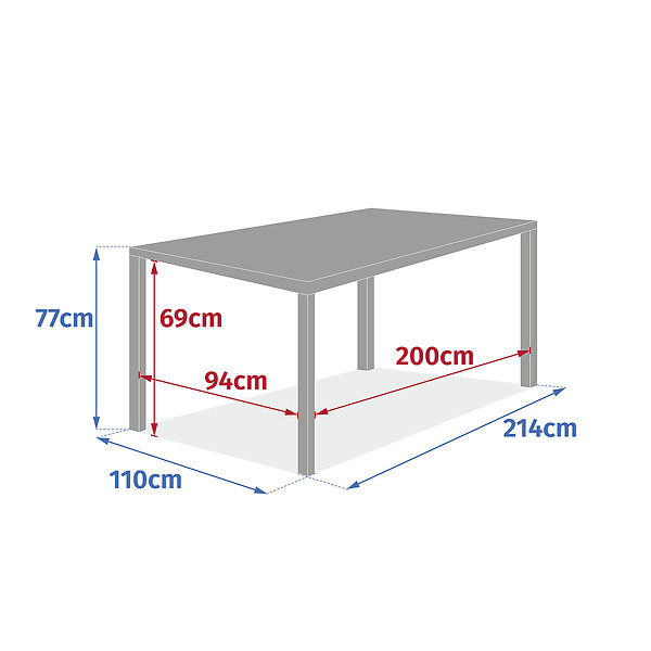 HESPERIDE - Table de jardin rectangulaire extensible alu Evasion 8/10 places effet bois - Hespéride - large