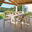 HESPERIDE - Table de jardin extensible "Axiome" effet bois lin & argile 12 places en aluminium - vignette