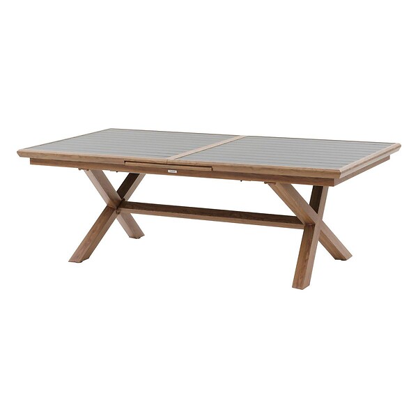 HESPERIDE - Table de jardin extensible "Axiome" graphite & honey 10 places en aluminium - large