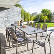 HESPERIDE - Table de jardin extensible "Pavane" seigle & praline 12 places en aluminium traité époxy - vignette