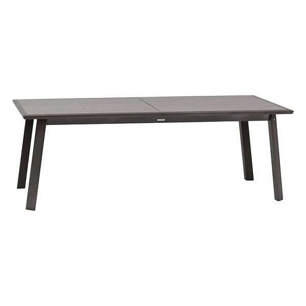 HESPERIDE - Table de jardin extensible "Pavane" seigle & praline 12 places en aluminium traité époxy - large