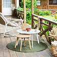 HESPERIDE - Table d''appoint de jardin ronde "Olvinia" acacia 46x35 cm - vignette
