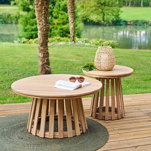 HESPERIDE - Table d appoint de jardin ronde "Osuna" 50 x 50cm en acacia - large