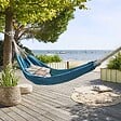 HESPERIDE - Toile de hamac double "Yaqui" bleu canard 307x150cm en polyester - vignette