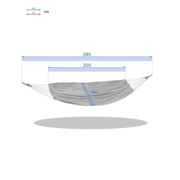 HESPERIDE - Toile de hamac double "Yaqui" bleu canard 307x150cm en polyester - large