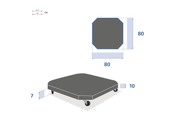 HESPERIDE - Dalle 90 kg sur roulettes pour parasol décentré Atiavo -  Hespéride - large