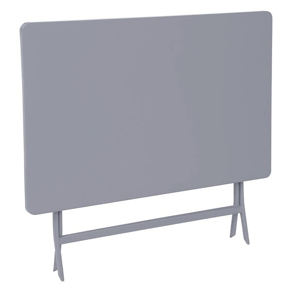 HESPERIDE - Table de jardin pliante rectangulaire "Greensboro" gris quartz 4 places en acier traité époxy - large