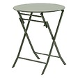 HESPERIDE - Table de jardin pliante ronde Greensboro vert laurier 2 places en acier - vignette