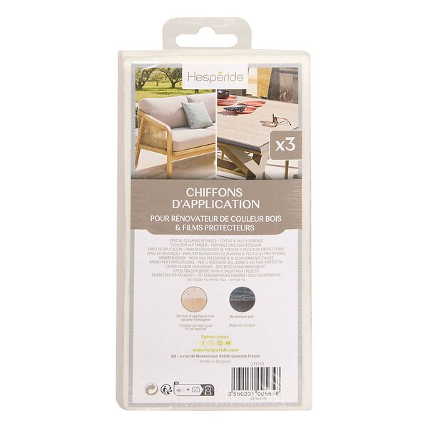 HESPERIDE - Lot de 3 chiffons d'application - large