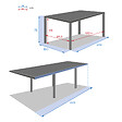 HESPERIDE - Table extensible rectangulaire alu Piazza 10/12 places Graphite - Hespéride - vignette