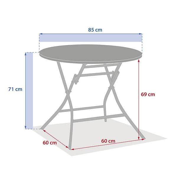 HESPERIDE - Table de jardin ronde Greensboro 4 places Graphite - Hespéride - large