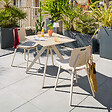 HESPERIDE - Table de jardin carrée "Terzano" vanille & argile 2 places en aluminium - vignette