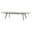 HESPERIDE - Table de jardin extensible "Pulpy" vert laurier & gris granite 12 places en aluminium verre et céramique - vignette
