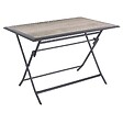 HESPERIDE - Table de jardin pliante rectangulaire "Azua" gris smoke 4 places en aluminium traité époxy - vignette