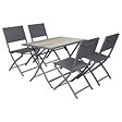 HESPERIDE - Table de jardin pliante rectangulaire "Azua" gris smoke 4 places en aluminium traité époxy - vignette