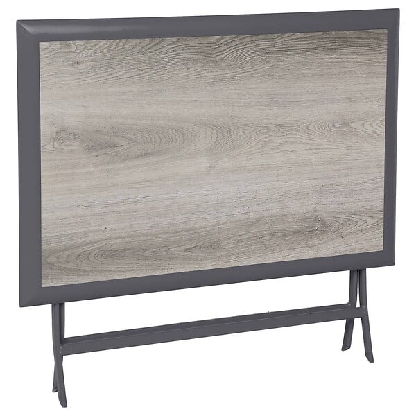 HESPERIDE - Table de jardin pliante rectangulaire "Azua" gris smoke 4 places en aluminium traité époxy - large