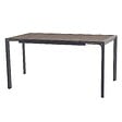 HESPERIDE - Table haute extensible de jardin "Evasion" seigle effet bois & graphite 8 places en aluminium traité époxy - vignette
