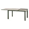 HESPERIDE - Table de jardin extensible coulissante "Évasion" effet bois lin & vert laurier 10 places lates en aluminium - vignette