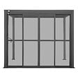 HESPERIDE - Portes coulissantes pour pergola bioclimatique "Evora" grand modèle - 1/3 côté 2,7 x 2,3 m Graphite - vignette