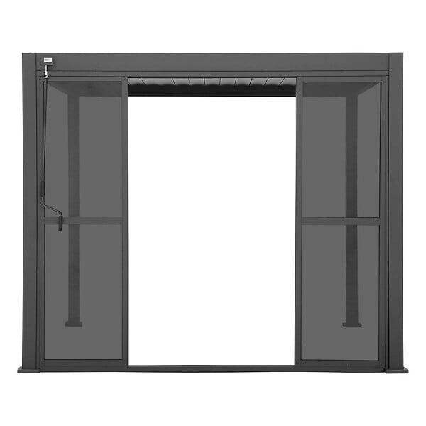 HESPERIDE - Portes coulissantes pour pergola bioclimatique "Evora" grand modèle - 1/3 côté 2,7 x 2,3 m Graphite - large