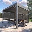 HESPERIDE - Persienne pour pergola bioclimatique "Evora" - 1/3 côté - 1,2 x 2,3 m Graphite - vignette