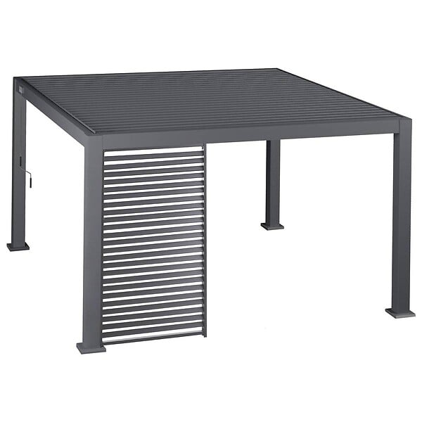 HESPERIDE - Persienne pour pergola bioclimatique "Evora" - 1/3 côté - 1,2 x 2,3 m Graphite - large