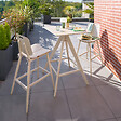 HESPERIDE - Table haute de jardin carrée "Terzano" vanille & argile 2 places en aluminium - vignette