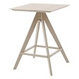 HESPERIDE - Table haute de jardin carrée "Terzano" vanille & argile 2 places en aluminium - vignette