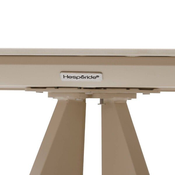 HESPERIDE - Table haute de jardin carrée "Terzano" vanille & argile 2 places en aluminium - large