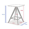 HESPERIDE - Table haute de jardin carrée "Terzano" vanille & argile 2 places en aluminium - vignette