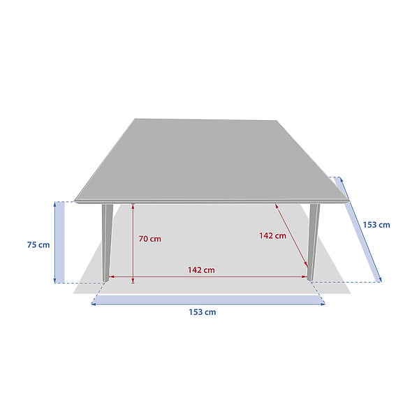 HESPERIDE - Table de jardin bistro "Lambada" céramique & graphite 8 places en acier et céramique - large