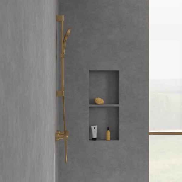 VILLEROY ET BOCH - Mitigeur douche thermostatique  Universal rond Or brossé - large