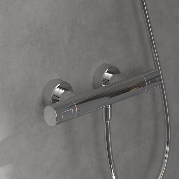 VILLEROY ET BOCH - Mitigeur douche thermostatique  Universal rond Chrome - large