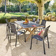 HESPERIDE - Table de jardin "Axiome" honey & graphite 8 places en aluminium - vignette
