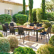 HESPERIDE - Table de jardin rectangulaire "Paradize" noyer & graphite 10 places en aluminium - vignette