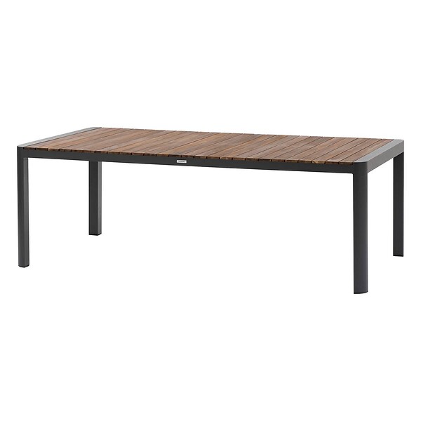 HESPERIDE - Table de jardin rectangulaire "Paradize" noyer & graphite 10 places en aluminium - large