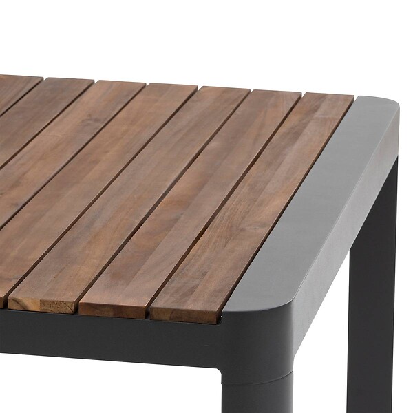HESPERIDE - Table de jardin rectangulaire "Paradize" noyer & graphite 10 places en aluminium - large