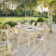 HESPERIDE - Table de jardin "Évasion" effet bois lin & argile 8 places lates en aluminium - vignette