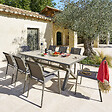 HESPERIDE - Table de jardin "Axiome" praline & marron 8 places en aluminium - vignette