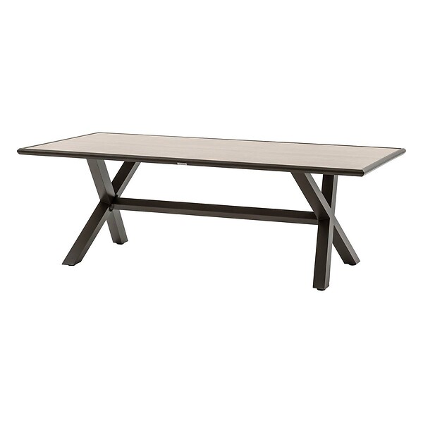 HESPERIDE - Table de jardin "Axiome" praline & marron 8 places en aluminium - large