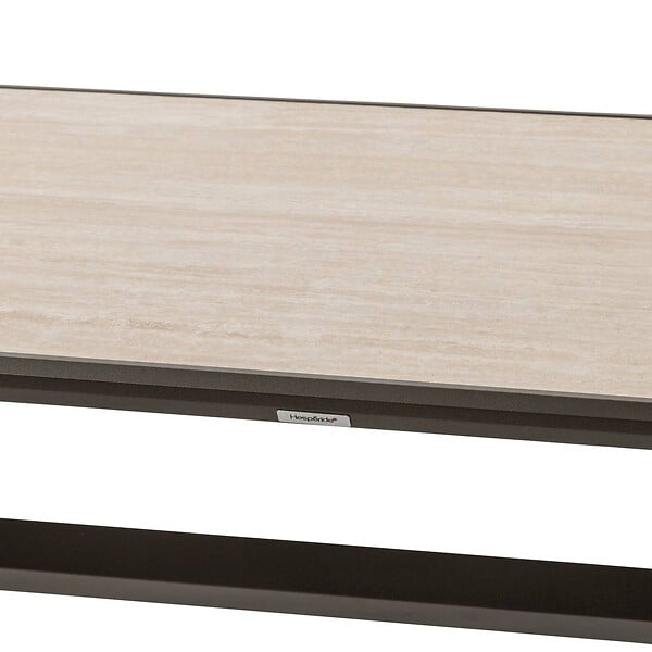 HESPERIDE - Table de jardin "Axiome" praline & marron 8 places en aluminium - large