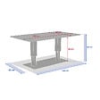HESPERIDE - Table de jardin relevable rectangulaire "Salimia" argile & lin 150 x 80 x 69cm en aluminium - vignette