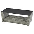 HESPERIDE - Table basse de jardin "Polynésia" havane 100x54x38cm en aluminium traité époxy - vignette
