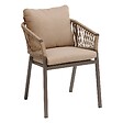 HESPERIDE - Lot de 2 fauteuils de jardin "Oriengo" miel & praline en aluminium et mailles tressées - vignette